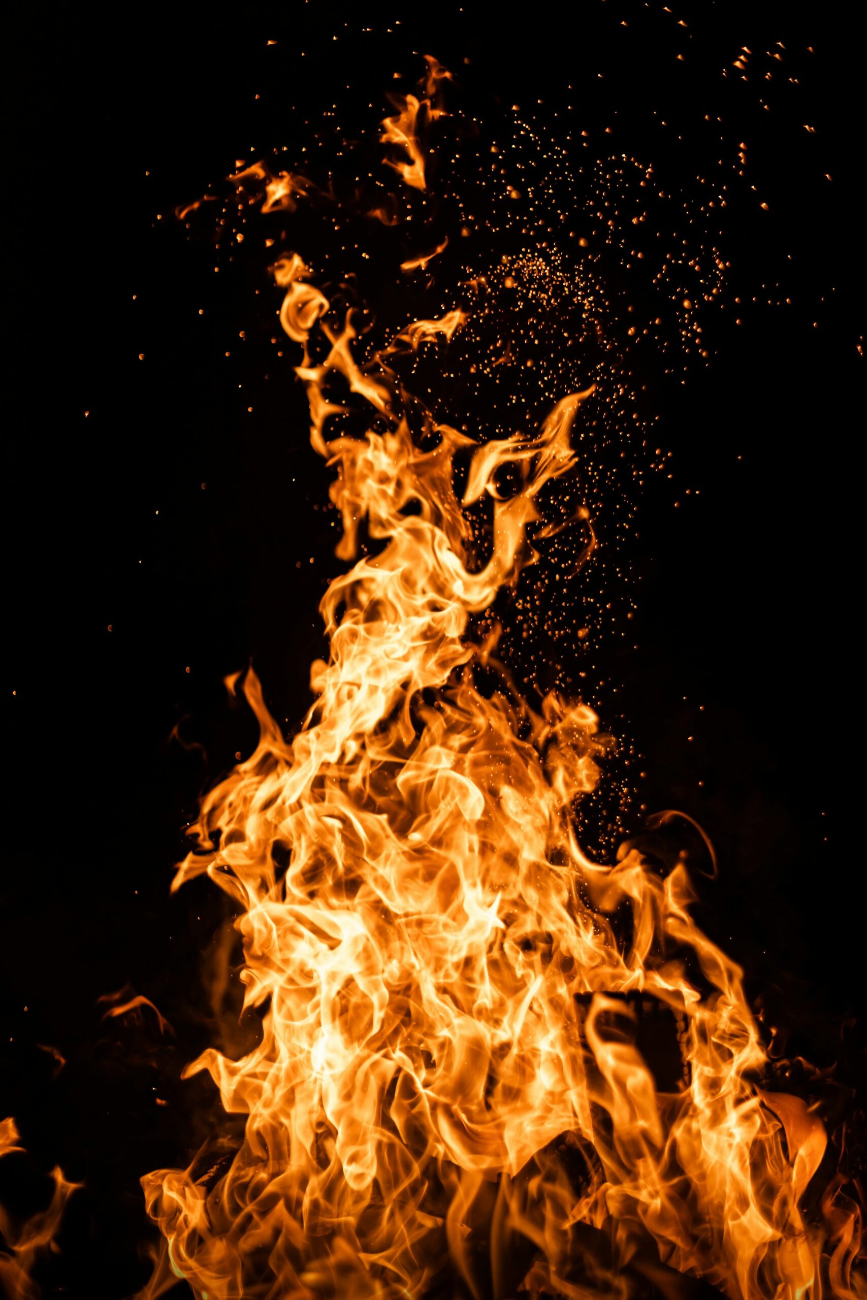 a flame blowing
